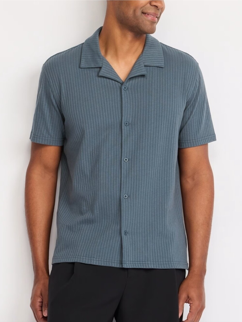 The Commons Textured Knit Short Sleeve Shirt - Dark Grey - Size Large/Short, NWT
